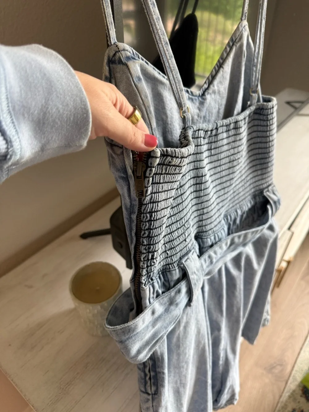 Show Me Your Mumu Sloane Romper - Light Wash Denim Color - Picture 3 of 5